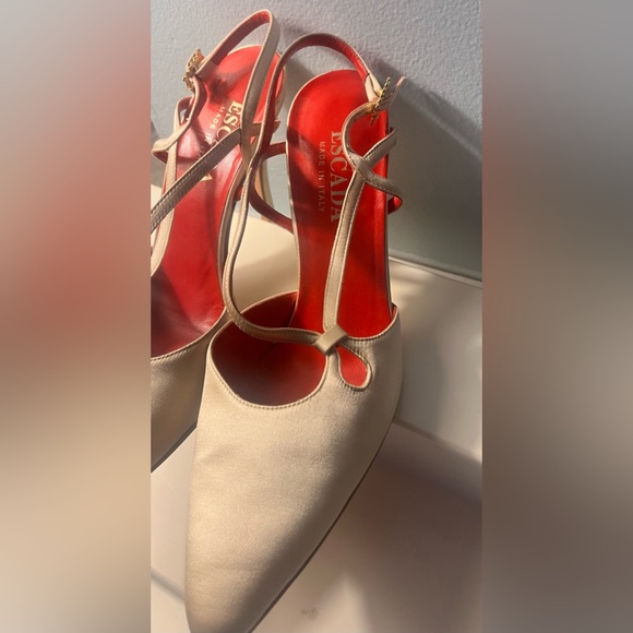 Escada Made in Italy Vintage Slingbacks in Red and Tan!! - Picture 10 of 15